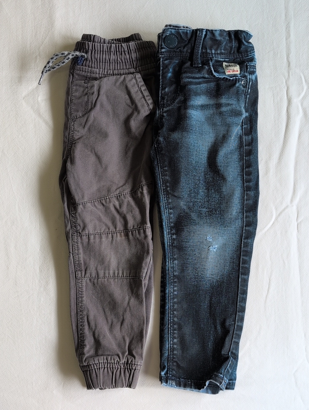 Mexx Coated Jeans Tu Cargo Jogger Pants Lot 2T Matte Denim Gray Stretch Boys